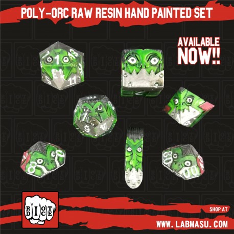 Poly-Orcs Hand Painted Resin set of 7